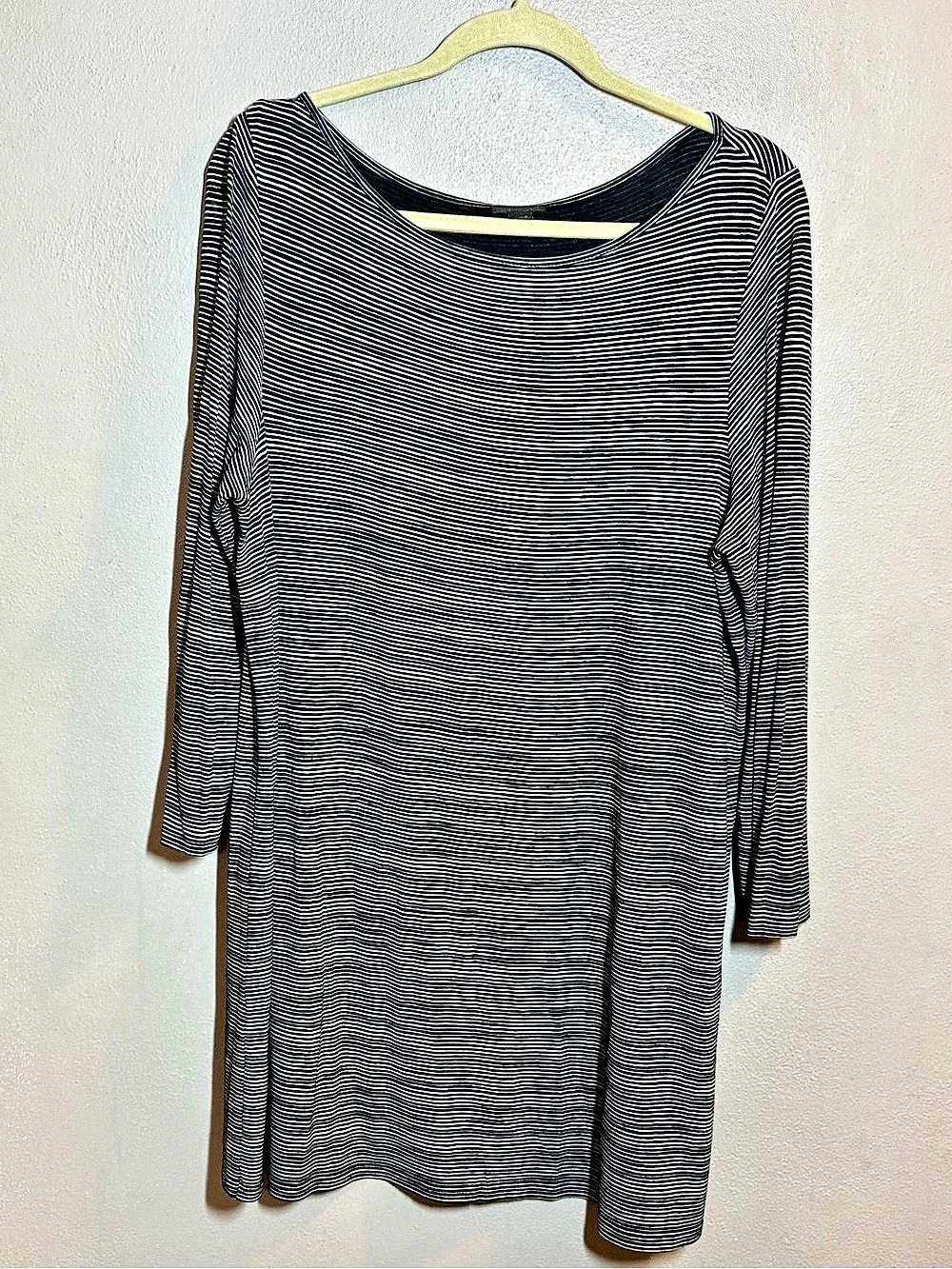 J Jill Wearever Collection LS Black/White Mini/Tunic Sz Med